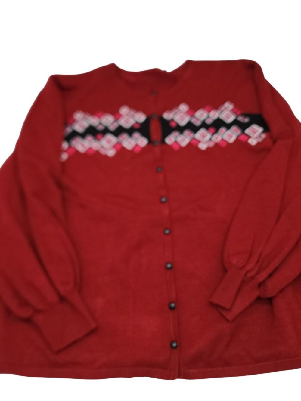 Bob Mackie Womens Plus Size Sweater Red Holiday Size 3X